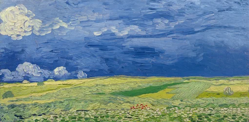 Weizenfelder unter Gewitterwolken, 1890